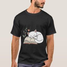 Cute Cat Book Lover Reading Minimalist Design
