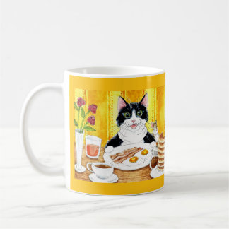 Cute cat breakfast coffee mug