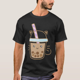 Cute Cat Bubble Boba Milk Tea Rainbow Bes Tea T-Shirt