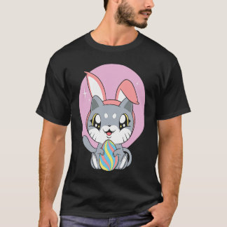 Cute Cat Bunny Eggs Easter Costume Feline T-Shirt