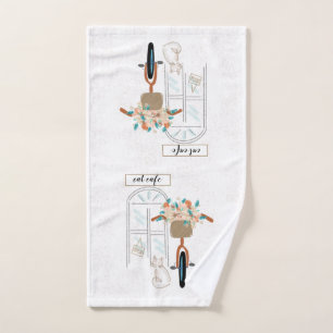 Cute Cat Cafe Hand Towel