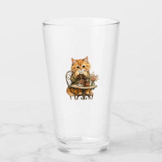 cute cat candle, funny kitten label, whimsical cat glass
