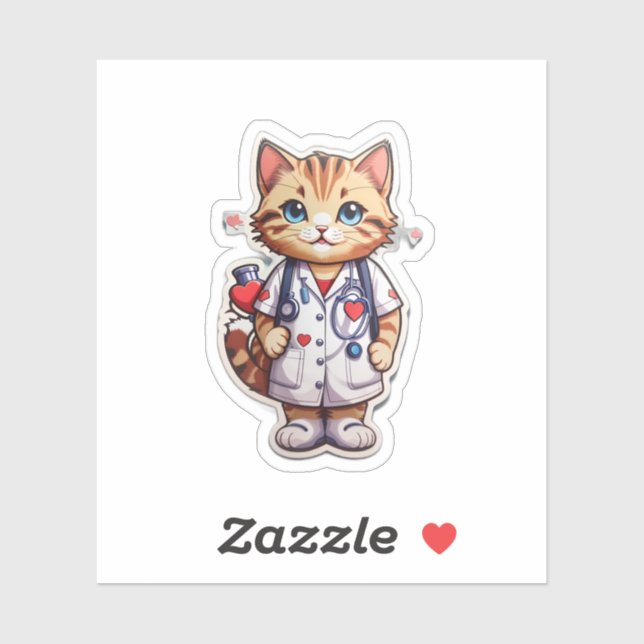 Cute cat cardiology nurse (Sheet)