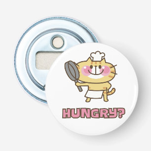Cute Cat Cartoon Chef Pink Funny Kids Party  Bottle Opener