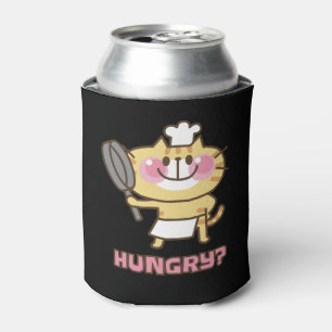 Cute Cat Cartoon Chef Pink Funny Kids Party  Can Cooler