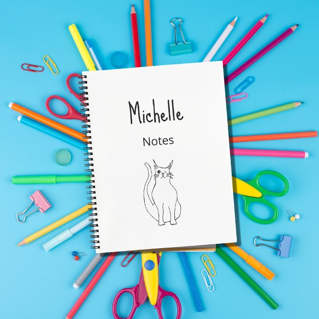 Cute Cat Cartoon Drawing Illustration  Notebook (Creator Uploaded)