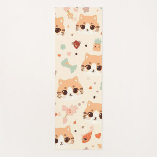 Cute Cat Cartoon Funny Pattern party Yoga Mat