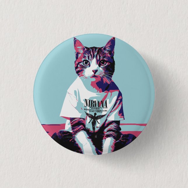 Cute Cat Chillin' 1 Inch Round Button (Front)