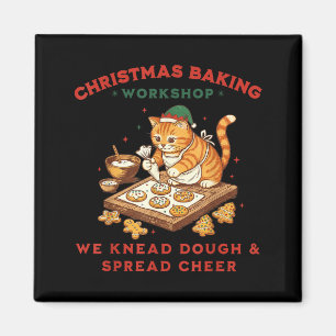 Cute Cat Christmas Baking Workshop For Men Women K Magnet