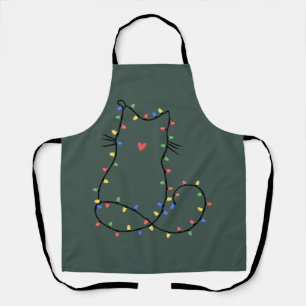 Cute Cat Christmas Cat Mom Funny Xmas Cat Lover Apron