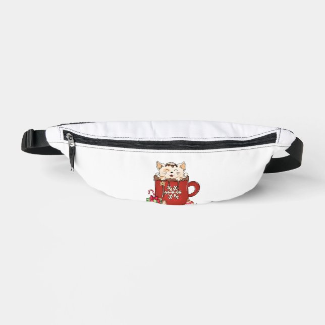 Cute Cat Christmas Chocolate Coffee   Fanny Pack (Front)