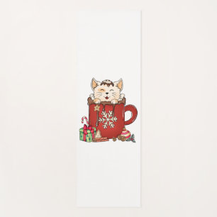 Cute Cat Christmas Chocolate Coffee   Yoga Mat