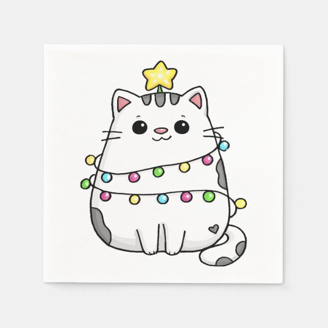 Cute Cat Christmas design  Napkin (Front)