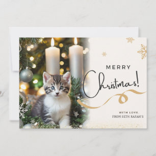 Cute cat christmas holiday card 