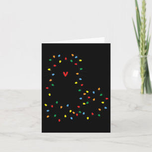 Cute Cat Christmas Light Graphic Cat Black Mom Lov Card