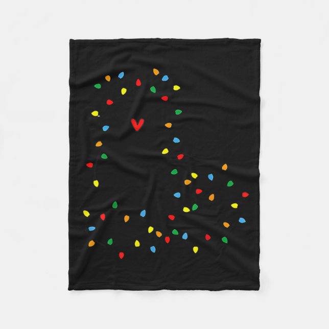 Cute Cat Christmas Light Graphic Cat Black Mom Lov Fleece Blanket (Front)