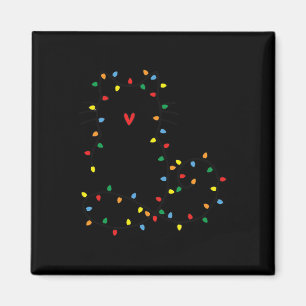 Cute Cat Christmas Light Graphic Cat Black Mom Lov Magnet