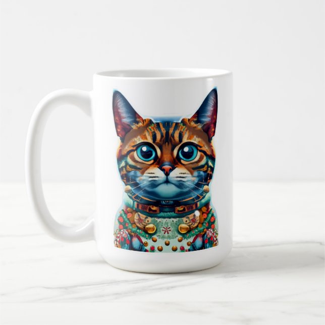 Cute cat Christmas Mug (Left)