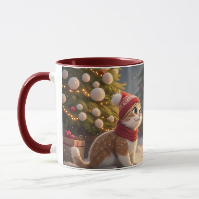 cute  cat christmas mug (Left)