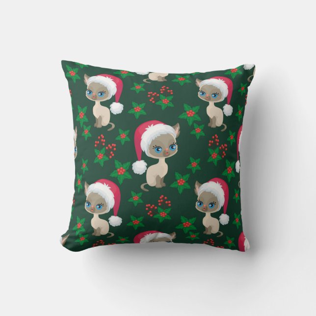 Cute Cat Christmas Pillow (Front)