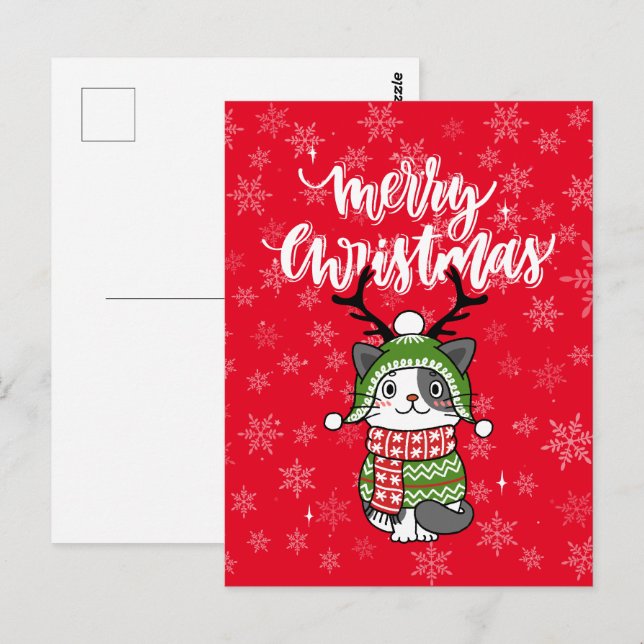 Cute Cat Christmas Stocking stuffers Galore Postcard (Front/Back)