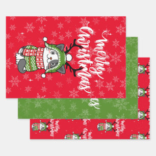Cute Cat Christmas Stocking stuffers Galore Wrapping Paper Sheet