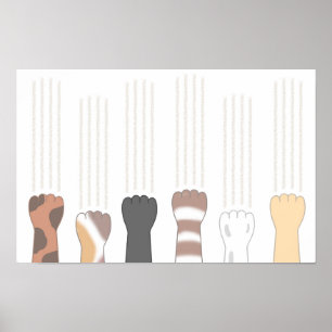 Cute cat claws that leave scratches. poster