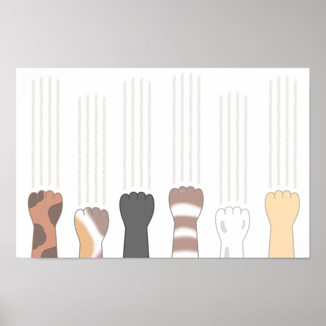 Cute cat claws that leave scratches. poster (Front)