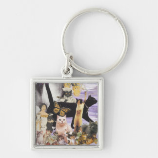 Cute Cat Collage 4 Keychain