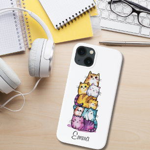 Cute Cat Colourful Watercolor Funny Animal Custom iPhone 13 Case