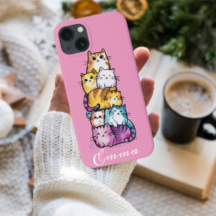 Cute Cat Colourful Watercolor Funny Animal Custom iPhone 13 Case