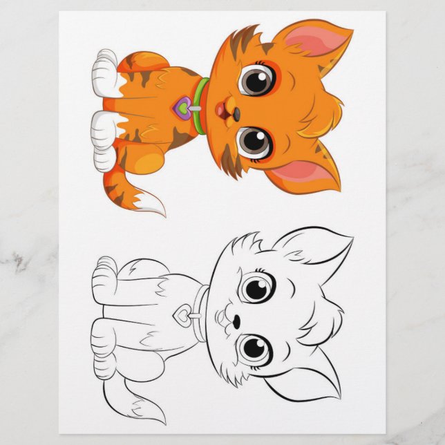 Cute cat colouring page (Front)