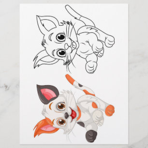 Cute cat colouring page