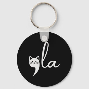 Cute Cat Comma-la Kamala Harris President 2024  Keychain