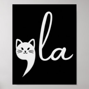 Cute Cat Comma-la Kamala Harris President 2024  Poster