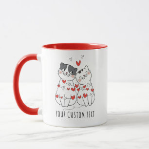 Cute Cat Couple Personalized Valentine's Day Mug