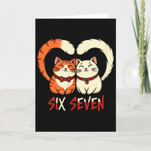 Cute Cat Couple Valentine Romantic Love Streetwear Card