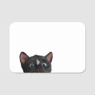 Cute Cat Curiosity Name Tag