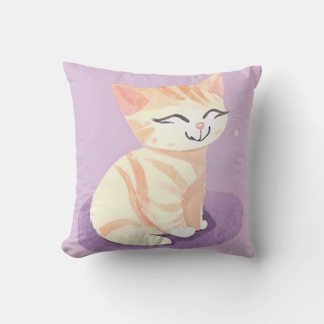 CUTE CAT DESIGN 3 THROW PILLOW (Front)