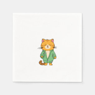 Cute cat design, ginger cat napkin