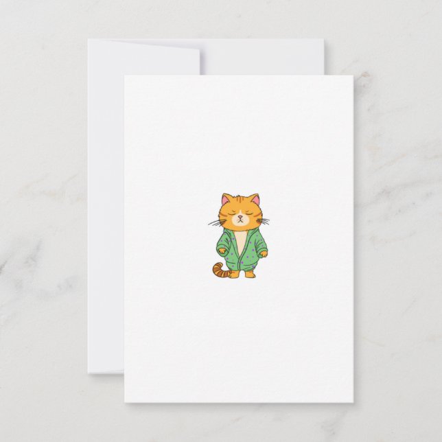 Cute cat design, ginger cat thank you card (Front)