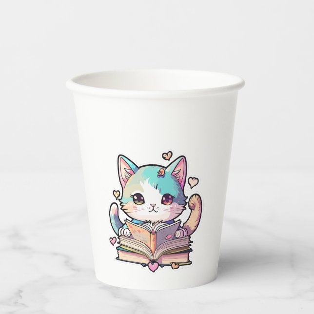 cute cat design  paper cups (Front)