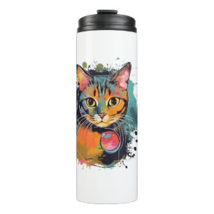 cute cat design  thermal tumbler
