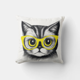 cute cat design throw pillow   cute animals print