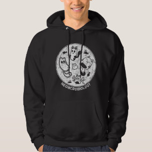 Cute Cat Distressed Bacteria Microbiology Science  Hoodie