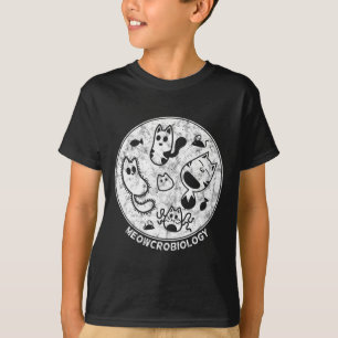 Cute Cat Distressed Bacteria Microbiology Science T-Shirt