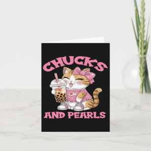 Cute Cat Drinking Bubble Tea Kitten Lover  Card