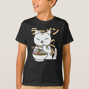 Cute Cat Eating Ramen Gift for Cat & Ramen Lover T-Shirt