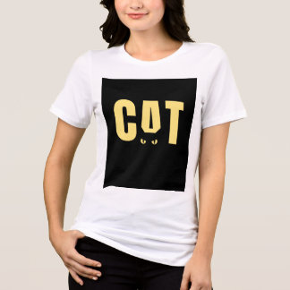 Cute Cat Emoji Women’s White Half Sleeve T-Shirt Tri-Blend Shirt