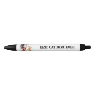 Cute Cat & Enjoy Joyful Moments Black Ink Pen